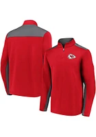 Kansas City Chiefs Mens Red Poly Fleece Long Sleeve Qtr Zip Pullover