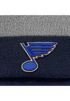 St Louis Blues Grey Holiday 2T Cuff Pom Mens Knit Hat