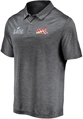 Kansas City Chiefs Mens Grey 2019 Super Bowl LIV Participant Hand Off Short Sleeve Polo