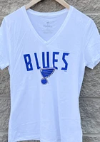 St Louis Blues Womens White League Standard Short Sleeve T-Shirt