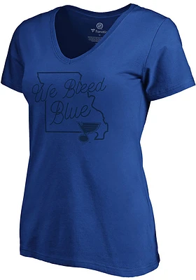 St Louis Blues Womens Blue We Bleed Short Sleeve T-Shirt