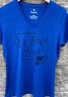 St Louis Blues Womens Blue We Bleed Short Sleeve T-Shirt