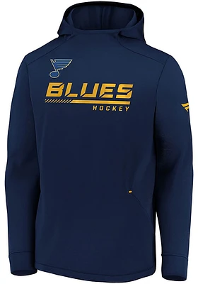 St Louis Blues Mens Blue Locker Room Authentic Pullover Hood