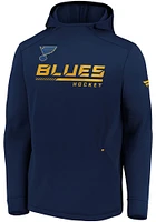 St Louis Blues Mens Blue Locker Room Authentic Pullover Hood