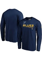 St Louis Blues Navy Blue Cotton Prime Long Sleeve T Shirt