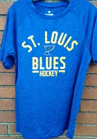 St Louis Blues Navy Blue Iconic Striated Poly Arch Over Short Sleeve T Shirt
