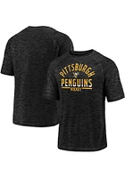 Pittsburgh Penguins Black Iconic Striated Poly Arch Over Short Sleeve T Shirt