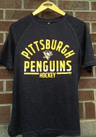 Pittsburgh Penguins Black Iconic Striated Poly Arch Over Short Sleeve T Shirt