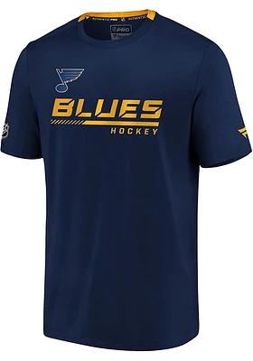 St Louis Blues Navy Blue Locker Room Tech Short Sleeve T Shirt