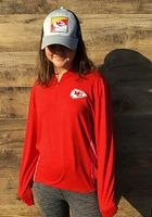 Kansas City Chiefs Mens Red Iconic Clutch Long Sleeve Qtr Zip Pullover