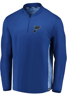 St Louis Blues Mens Blue Iconic Clutch Long Sleeve Qtr Zip Pullover