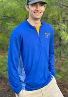 St Louis Blues Mens Blue Iconic Clutch Long Sleeve Qtr Zip Pullover