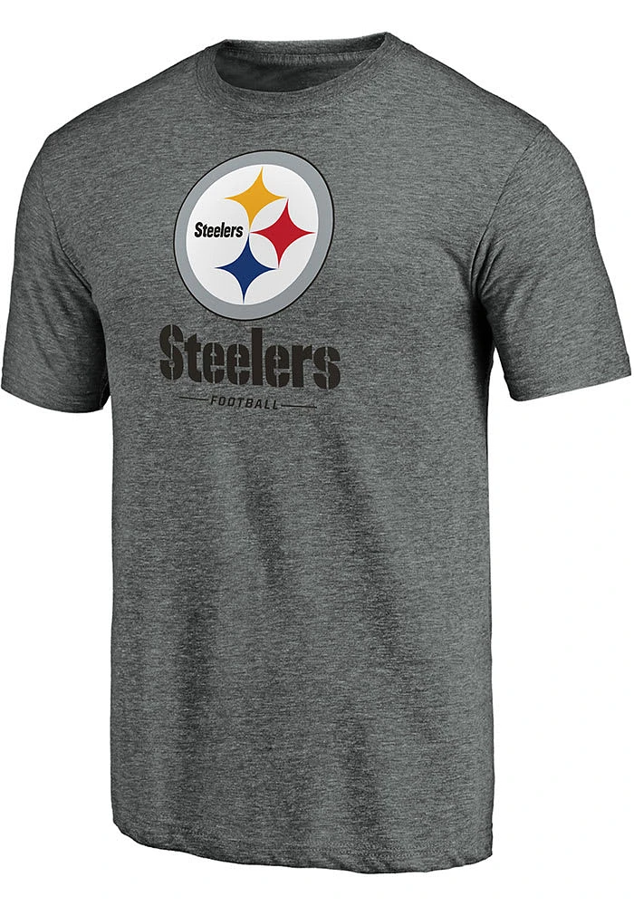 Pittsburgh Steelers Grey Sport Drop Short Sleeve Fashion T Shirt
