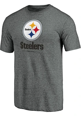 Pittsburgh Steelers Grey Sport Drop Short Sleeve Fashion T Shirt