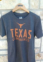 Texas Longhorns Charcoal Stealth Stencil Stack Short Sleeve T Shirt