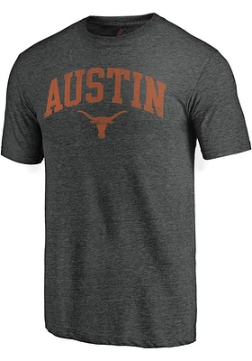 Texas Longhorns Charcoal Arched City Short Sleeve Fashion T Shirt