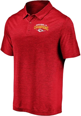 Kansas City Chiefs Mens Red Super Bowl LIV Champions Replay Short Sleeve Polo