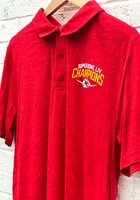 Kansas City Chiefs Mens Red Super Bowl LIV Champions Replay Short Sleeve Polo