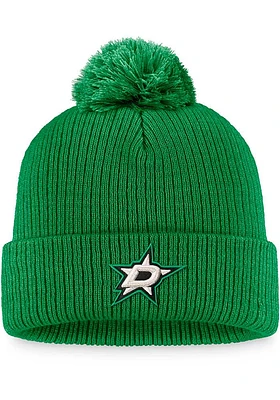 Dallas Stars Green Core Cuffed Pom Beanie Mens Knit Hat