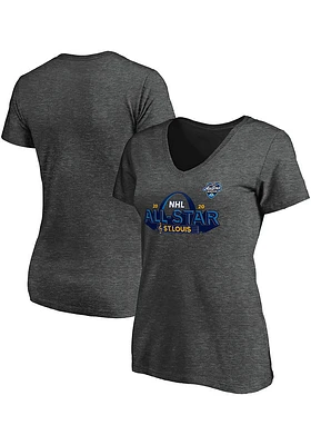 St Louis Blues Womens Charcoal NHL All Star Game 2020 Event St. Short Sleeve T-Shirt