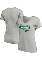 Dallas Stars Womens Grey 2020 NHL Conference Champs Locker Room Short Sleeve T-Shirt