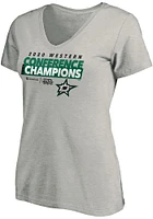 Dallas Stars Womens Grey 2020 NHL Conference Champs Locker Room Short Sleeve T-Shirt
