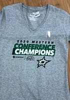 Dallas Stars Womens Grey 2020 NHL Conference Champs Locker Room Short Sleeve T-Shirt