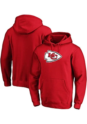 Kansas City Chiefs Mens Red Primary Team Logo Long Sleeve Hoodie
