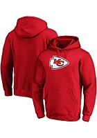 Kansas City Chiefs Mens Red Primary Team Logo Long Sleeve Hoodie