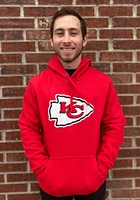 Kansas City Chiefs Mens Red Primary Team Logo Long Sleeve Hoodie
