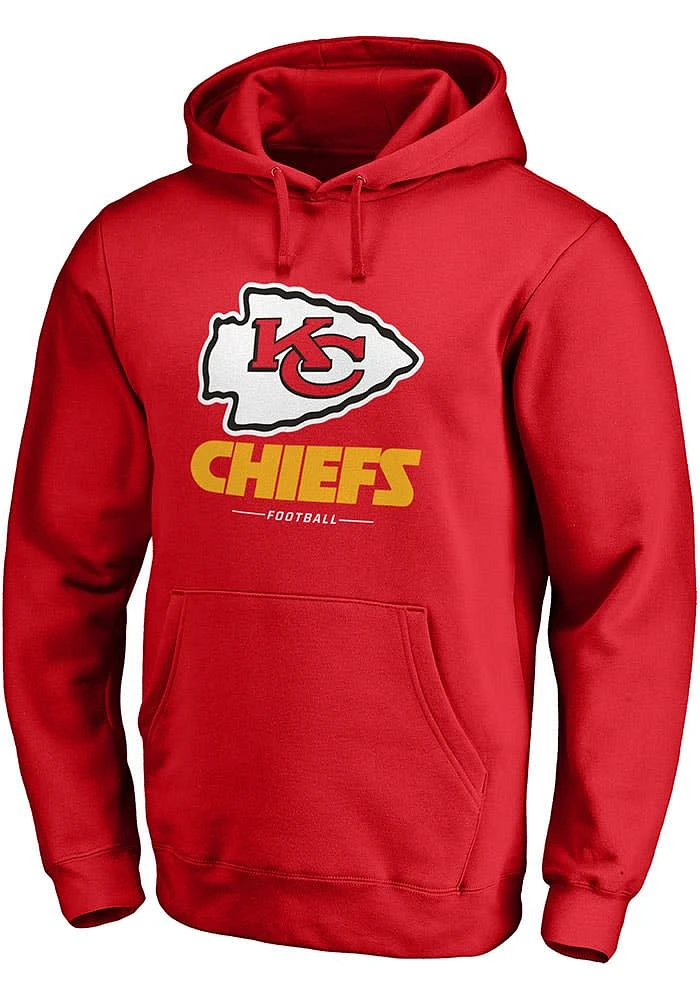 Kansas City Chiefs Mens Red Sport Drop Long Sleeve Hoodie