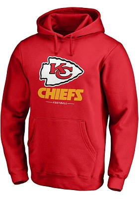 Kansas City Chiefs Mens Red Sport Drop Long Sleeve Hoodie