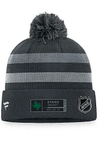 Dallas Stars Charcoal Home Ice Cuff Pom Beanie Mens Knit Hat