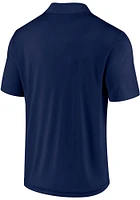 Cleveland Guardians Mens Navy Blue Team Poly Polo Short Sleeve