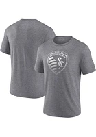 Sporting Kansas City Grey Tonal Crest Short Sleeve Fashion T Shirt