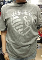 Sporting Kansas City Grey Tonal Crest Short Sleeve Fashion T Shirt