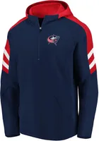 Columbus Blue Jackets Mens Navy Stripe Shoulder Hood