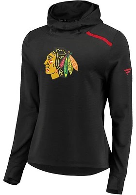 Chicago Blackhawks Womens Black Transitional Hooded Sweatshirt