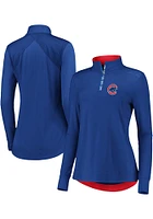 Chicago Cubs Womens Blue Iconic Qtr Zip Pullover