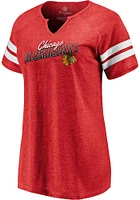 Chicago Blackhawks Womens Red Slanted Pride Short Sleeve T-Shirt