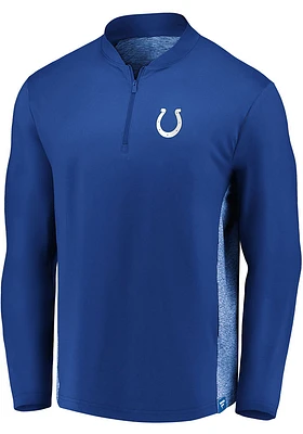 Indianapolis Colts Mens Blue Iconic Clutch Long Sleeve Qtr Zip Pullover
