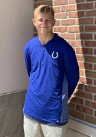 Indianapolis Colts Mens Blue Iconic Clutch Long Sleeve Qtr Zip Pullover