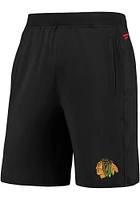 Chicago Blackhawks Mens Black Travel Training Shorts