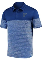 St Louis Blues Mens Blue Iconic Shadow Stripe Short Sleeve Polo