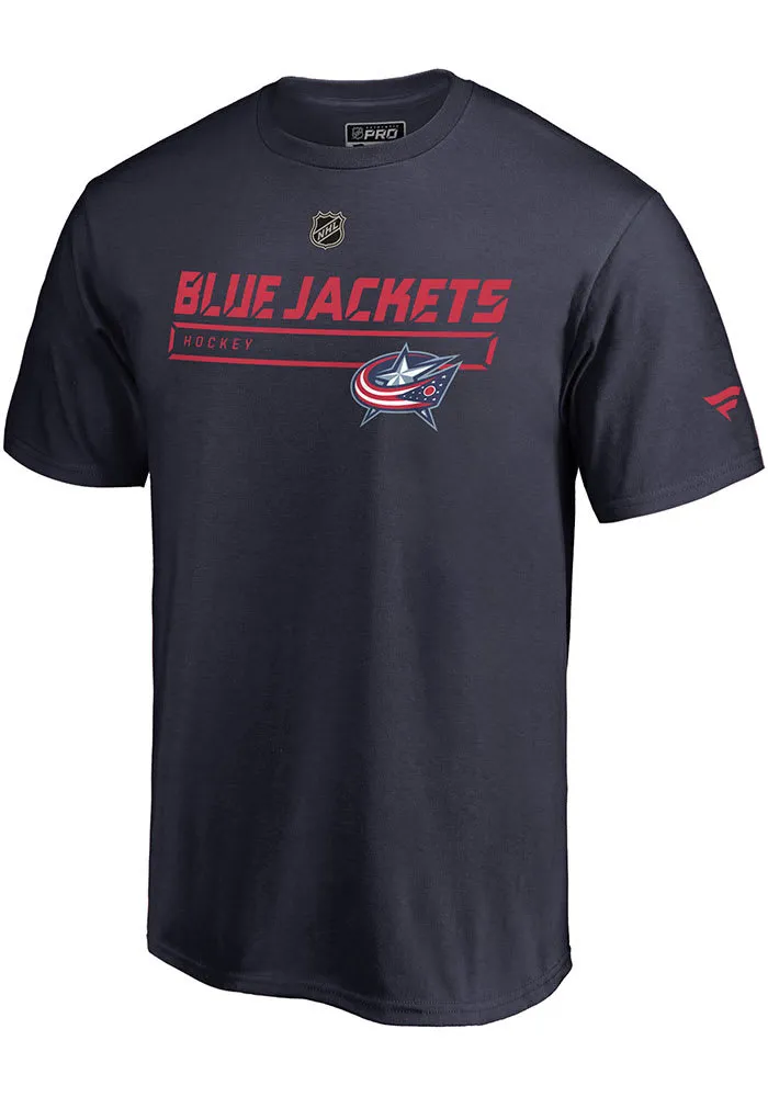 Columbus Blue Jackets Navy Authentic Pro Prime Short Sleeve T Shirt