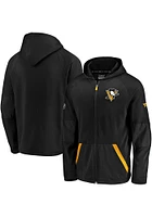 Pittsburgh Penguins Mens Black Rinkside Long Sleeve Zip