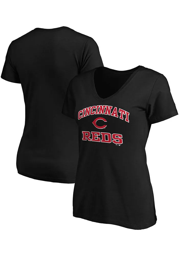 Cincinnati Reds Womens Black Essential Short Sleeve T-Shirt