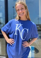 Kansas City Royals Blue Cap Logo Short Sleeve Fashion T Shirt