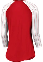 St Louis Cardinals Womens Red Pinstripe LS Tee