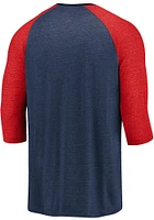 Cleveland Guardians Navy Blue Yarn Dye Tri-Blend Long Sleeve Fashion T Shirt